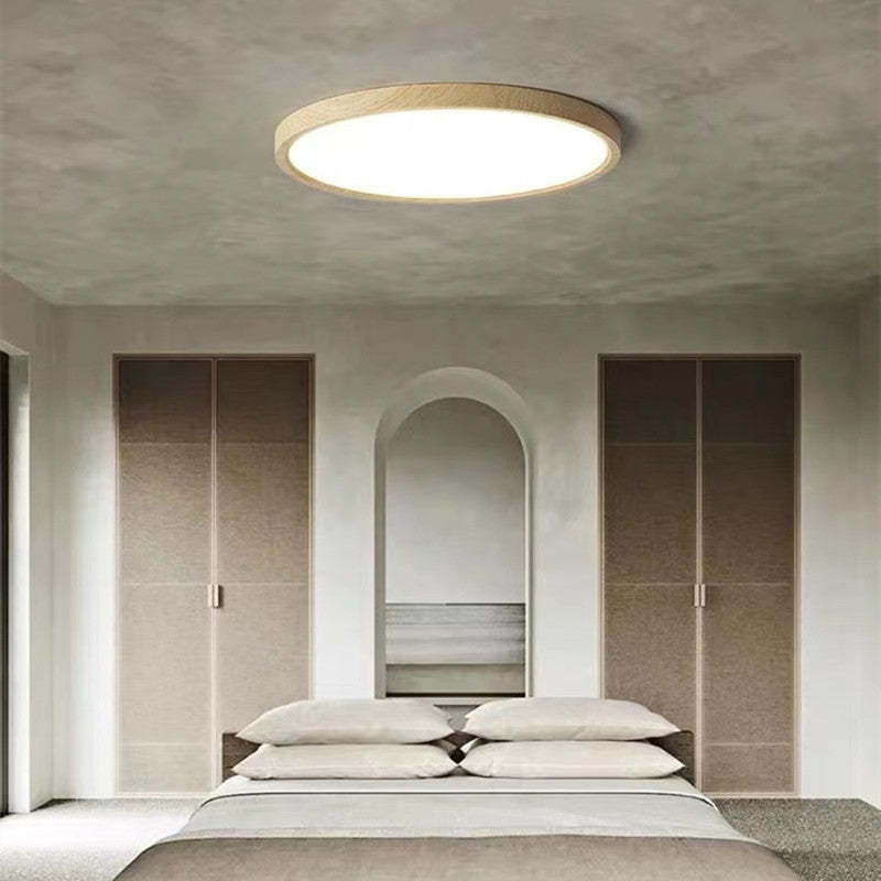 Round Flush Ceiling Light Minimalist Japanese-Inspired Design