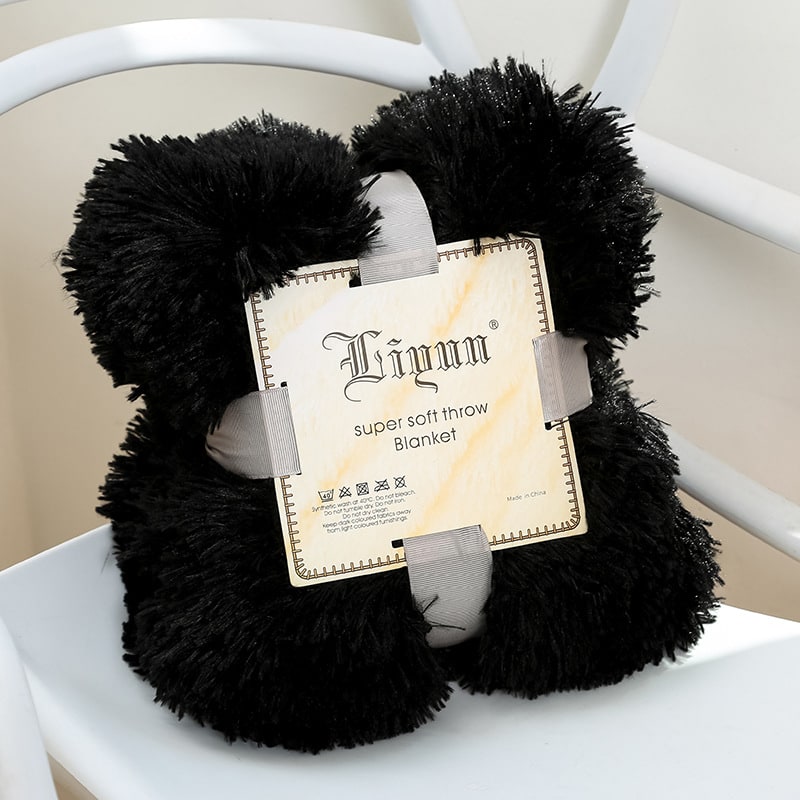 Faux Fur Throw Blanket with Soft Plush Long Pile Shaggy Texture for Cozy Bedding - Image 11