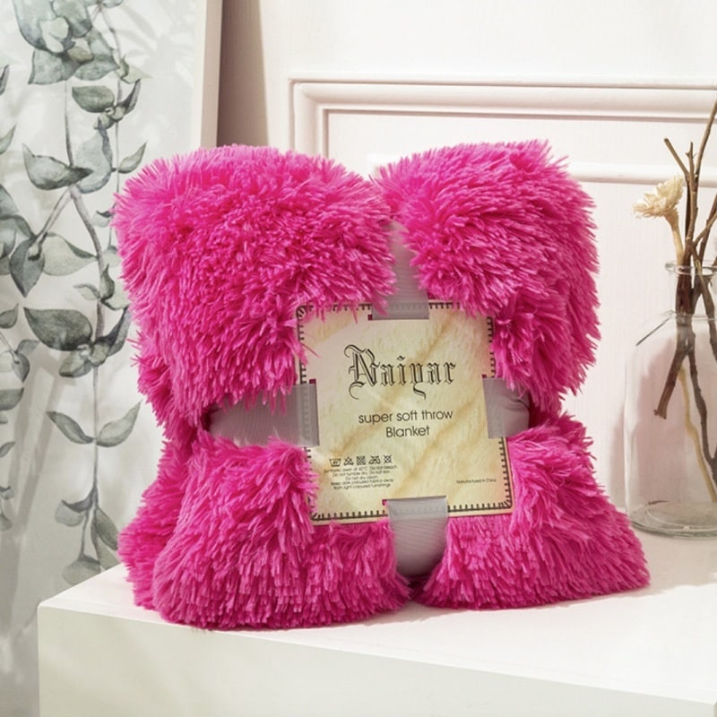 Faux Fur Throw Blanket with Soft Plush Long Pile Shaggy Texture for Cozy Bedding - Image 12