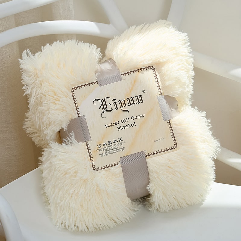 Faux Fur Throw Blanket with Soft Plush Long Pile Shaggy Texture for Cozy Bedding - Image 13