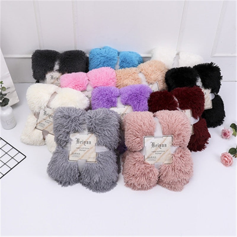 Faux Fur Throw Blanket with Soft Plush Long Pile Shaggy Texture for Cozy Bedding - Image 16