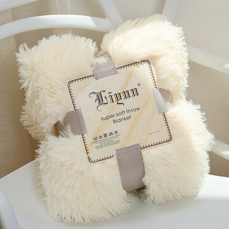 Faux Fur Throw Blanket with Soft Plush Long Pile Shaggy Texture for Cozy Bedding - Image 18
