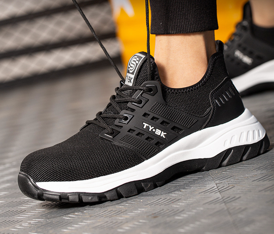 Men's Pain-Relief Safety Work Shoe with Non-Slip and Protective Toe Design