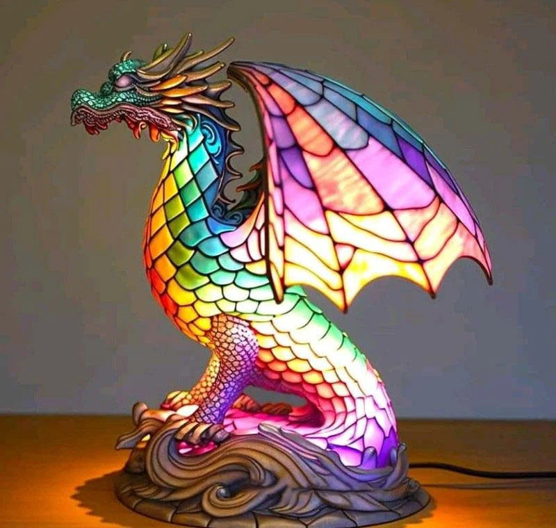 Stained Glass Table Lamp Animal Decorative Light