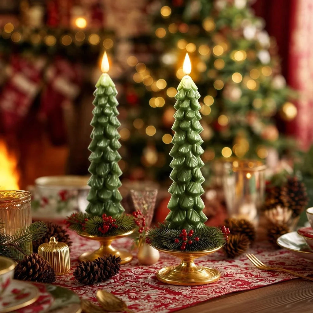 Flameless Christmas Candles with LED Flickering Light and Remote Control Timer - Image 2