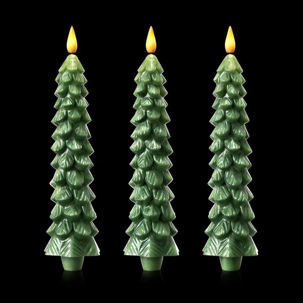 Flameless Christmas Candles with LED Flickering Light and Remote Control Timer - Image 3