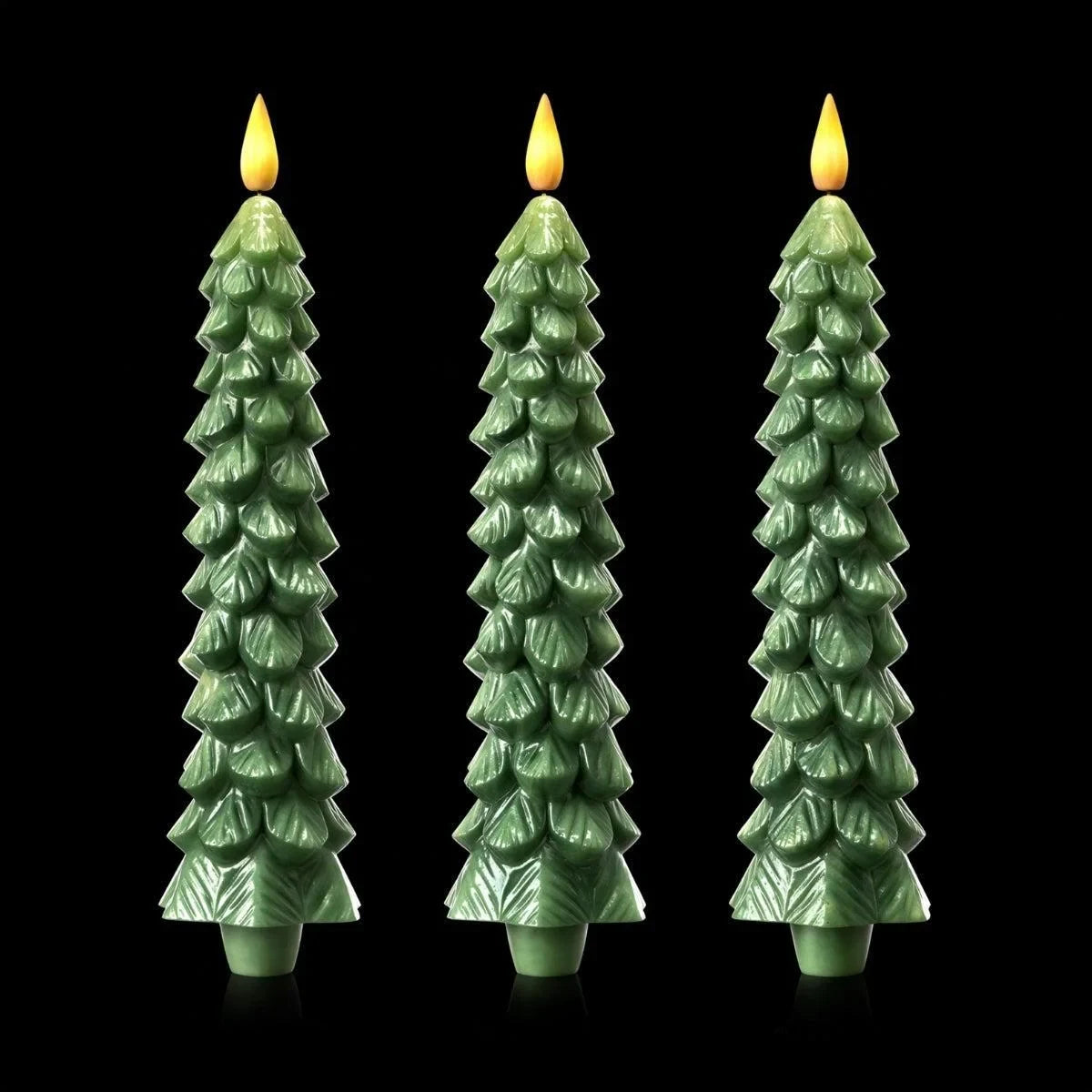 Flameless Christmas Candles with LED Flickering Light and Remote Control Timer - Image 3