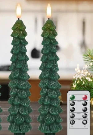 Flameless Christmas Candles with LED Flickering Light and Remote Control Timer - Image 5