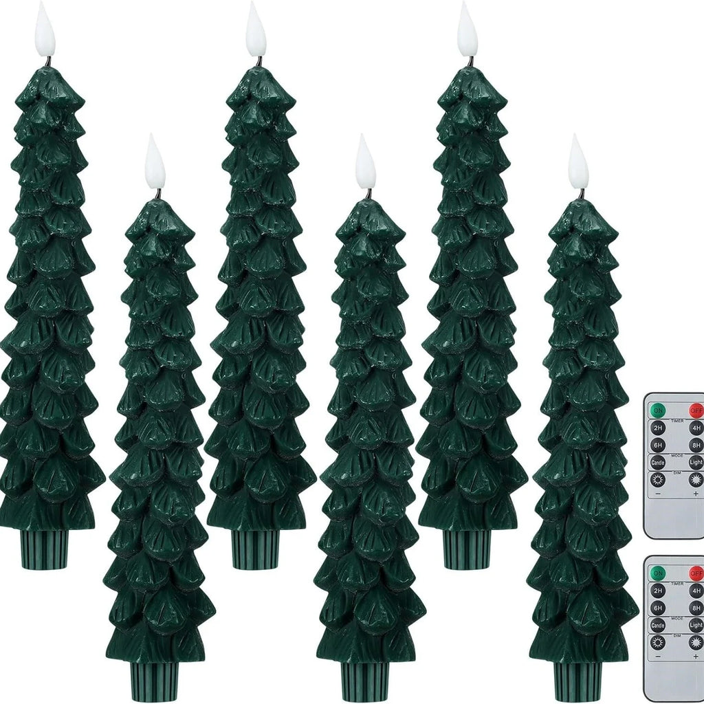 Flameless Christmas Candles with LED Flickering Light and Remote Control Timer - Image 6