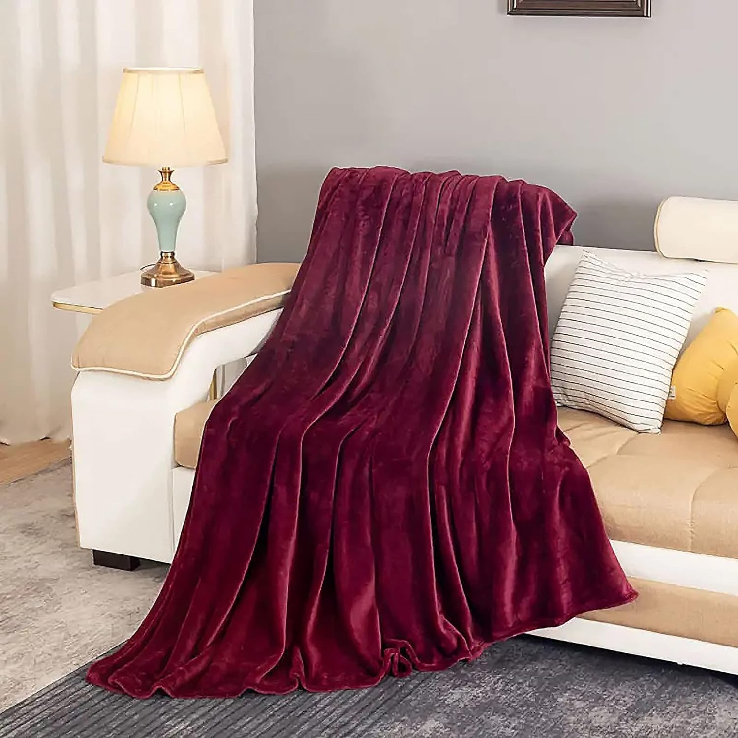 Fleece Faux Fur Super Soft Throw Blanket for Sofa and Bed Plush Lightweight Heated - Image 10