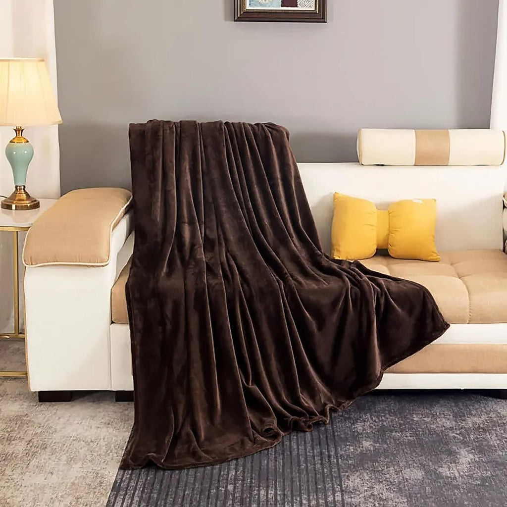 Fleece Faux Fur Super Soft Throw Blanket for Sofa and Bed Plush Lightweight Heated - Image 3