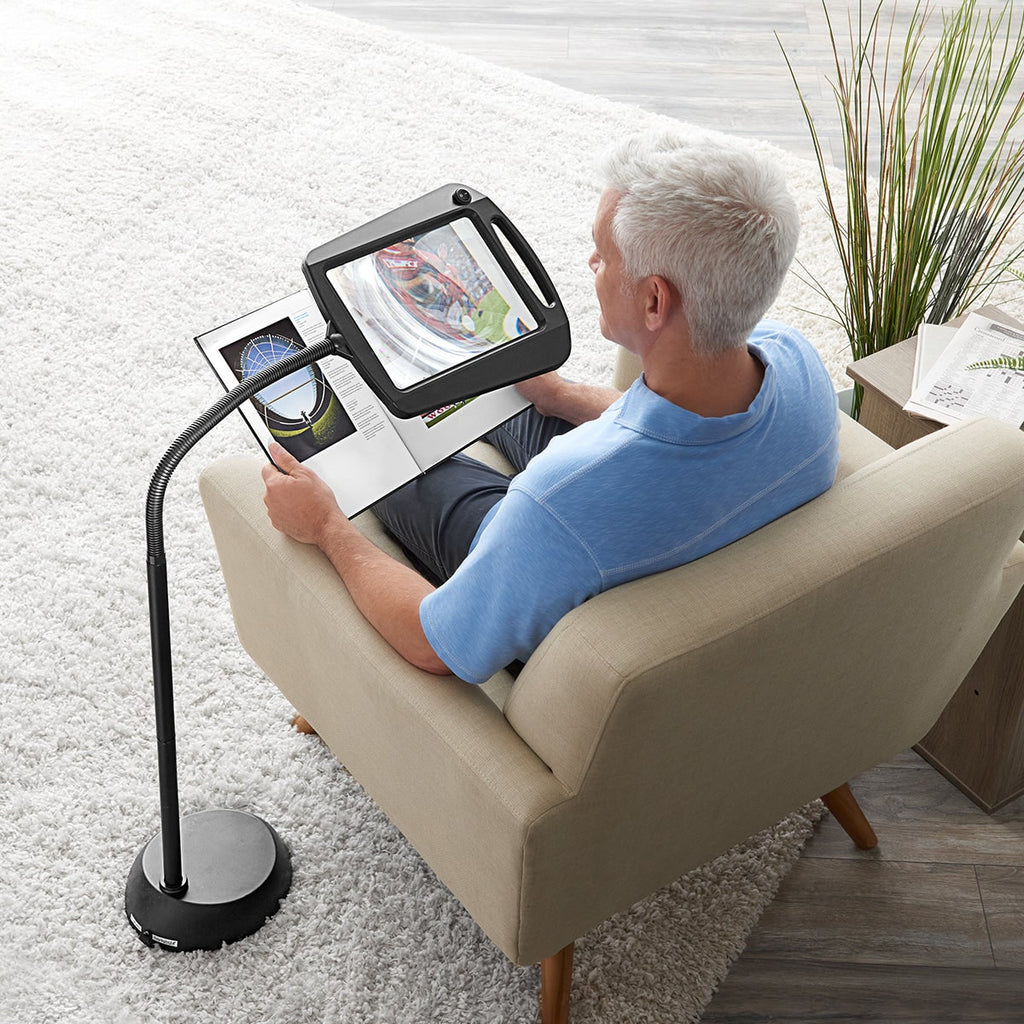 Floor Lamp Magnifying LED Gooseneck Adjustable Reading - Image 1