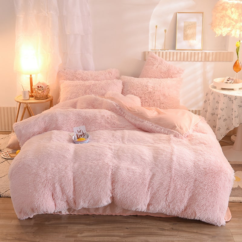 Fluffy Shaggy Duvet Cover with Plush Faux Fur and Bed Set for King Daybed Coverlet - Image 11