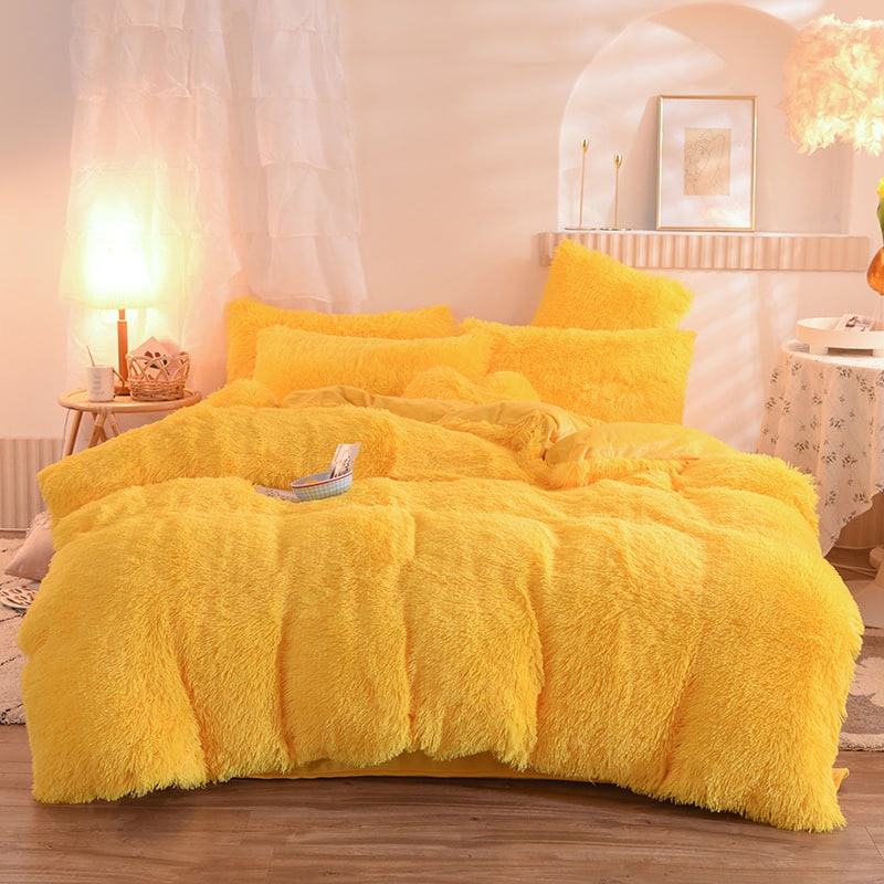 Fluffy Shaggy Duvet Cover with Plush Faux Fur and Bed Set for King Daybed Coverlet - Image 2