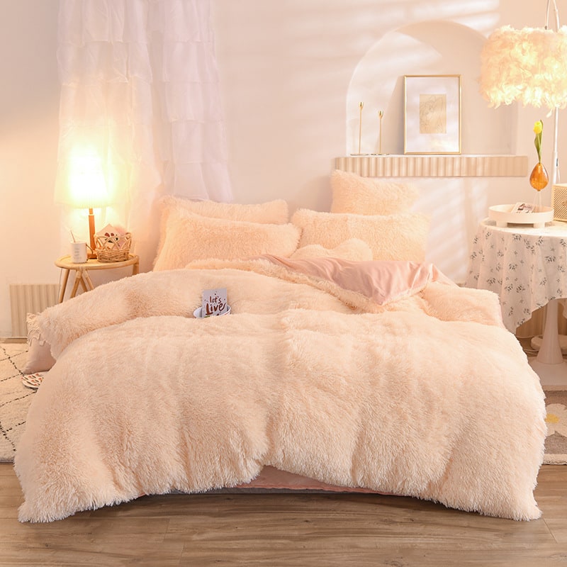 Fluffy Shaggy Duvet Cover with Plush Faux Fur and Bed Set for King Daybed Coverlet - Image 6
