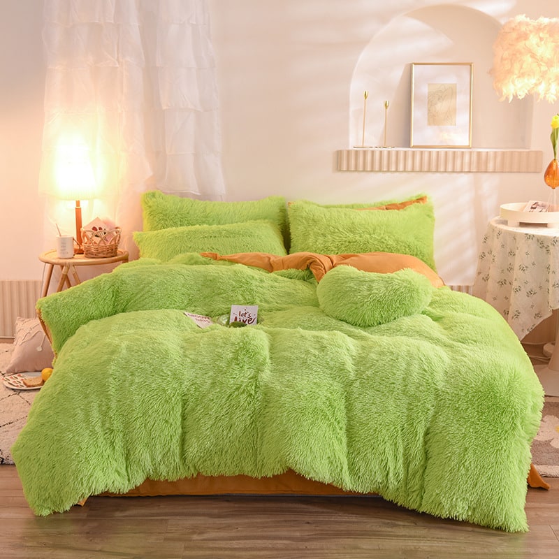 Fluffy Shaggy Duvet Cover with Plush Faux Fur and Bed Set for King Daybed Coverlet - Image 7