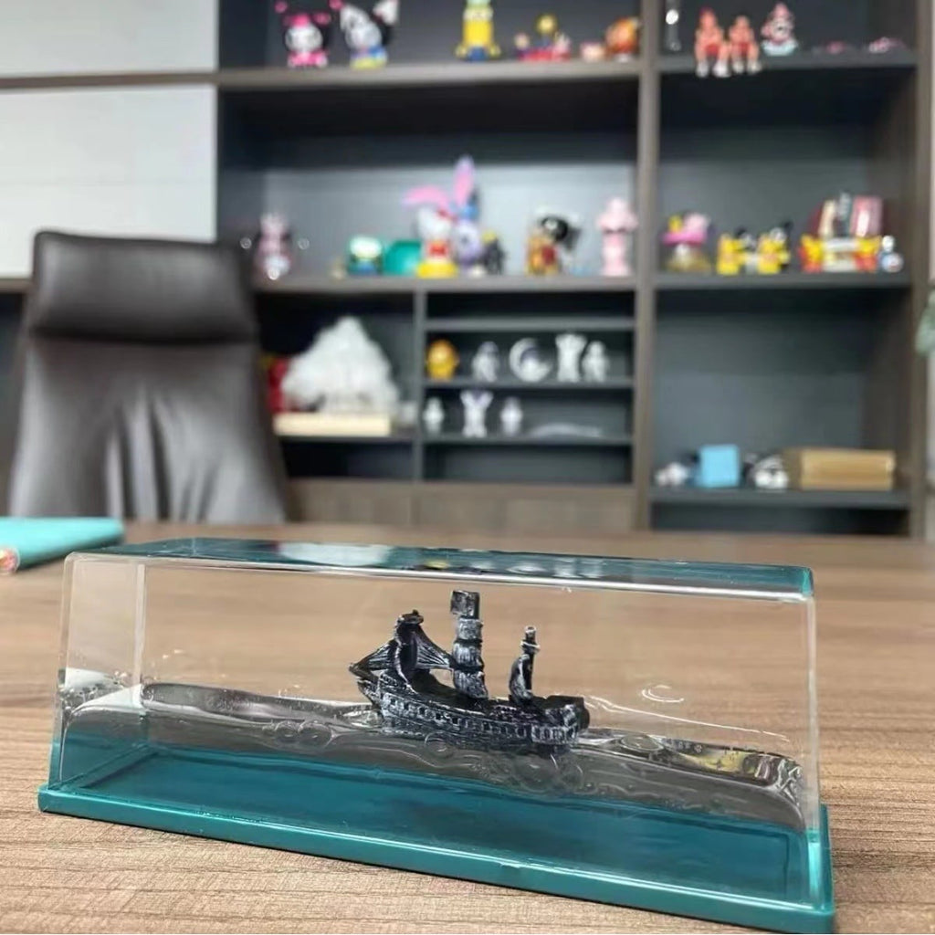 Fluid Drift Bottle with Floating Ship and LED Light Desk Ornament - Image 11