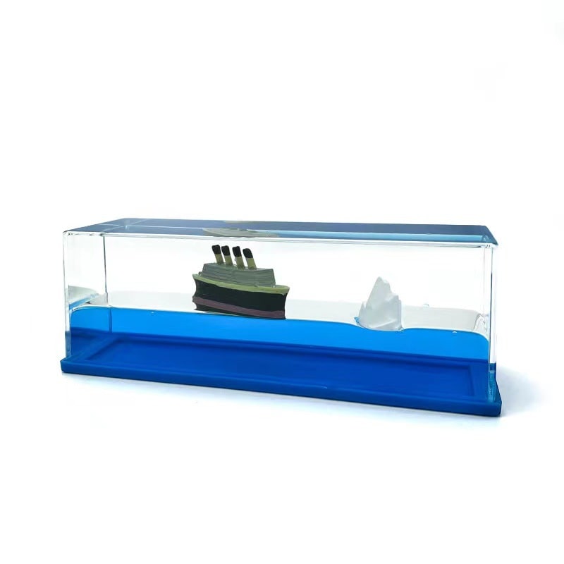Fluid Drift Bottle with Floating Ship and LED Light Desk Ornament - Image 12