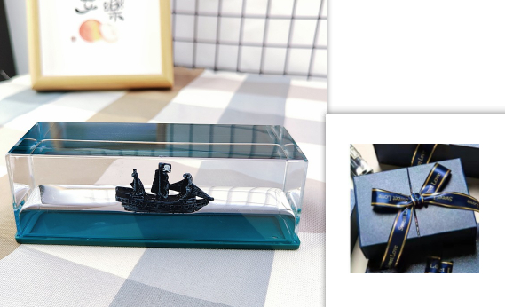 Fluid Drift Bottle with Floating Ship and LED Light Desk Ornament - Image 7