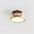 Flush Mount Ceiling Light Fixture Vintage Amber Glass LED Integrated Retro - Image 16