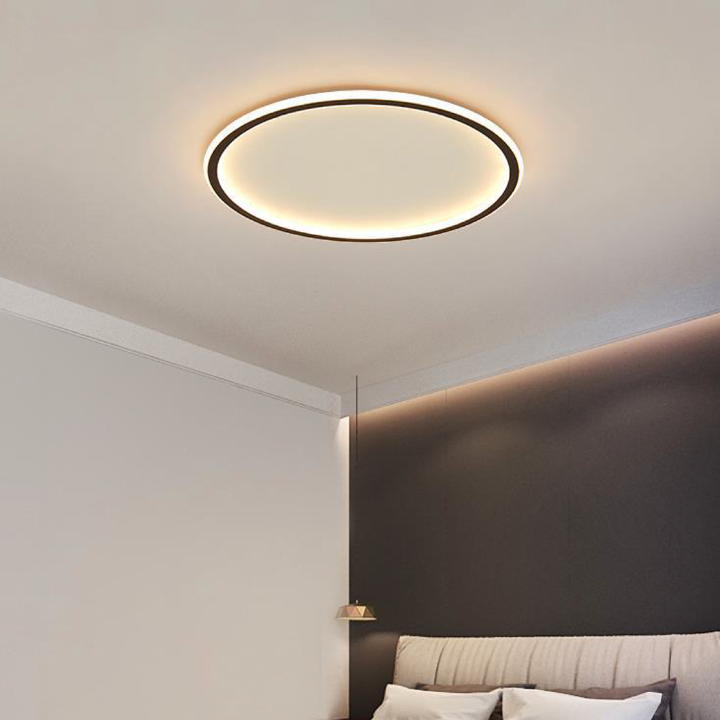 Flush Mount Ceiling Light LED Round Circular Ring Fixture Metal Modern - Image 4
