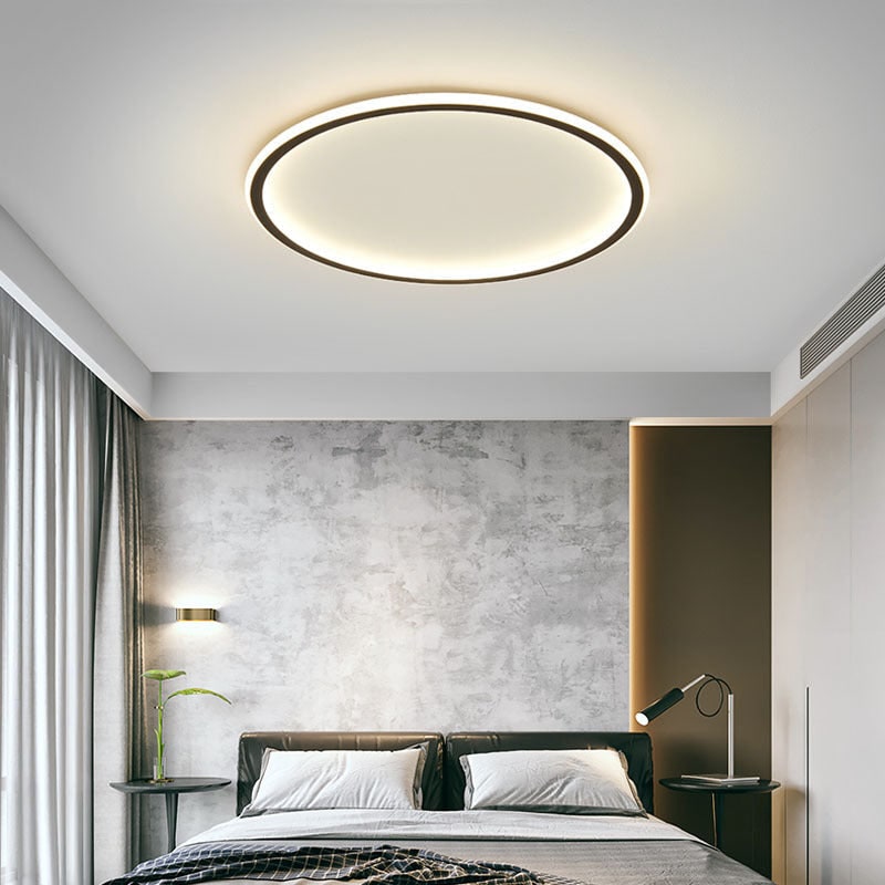 Flush Mount Ceiling Light LED Round Circular Ring Fixture Metal Modern - Image 5