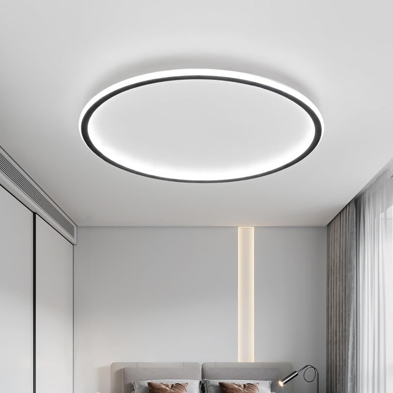Flush Mount Ceiling Light LED Round Circular Ring Fixture Metal Modern - Image 8