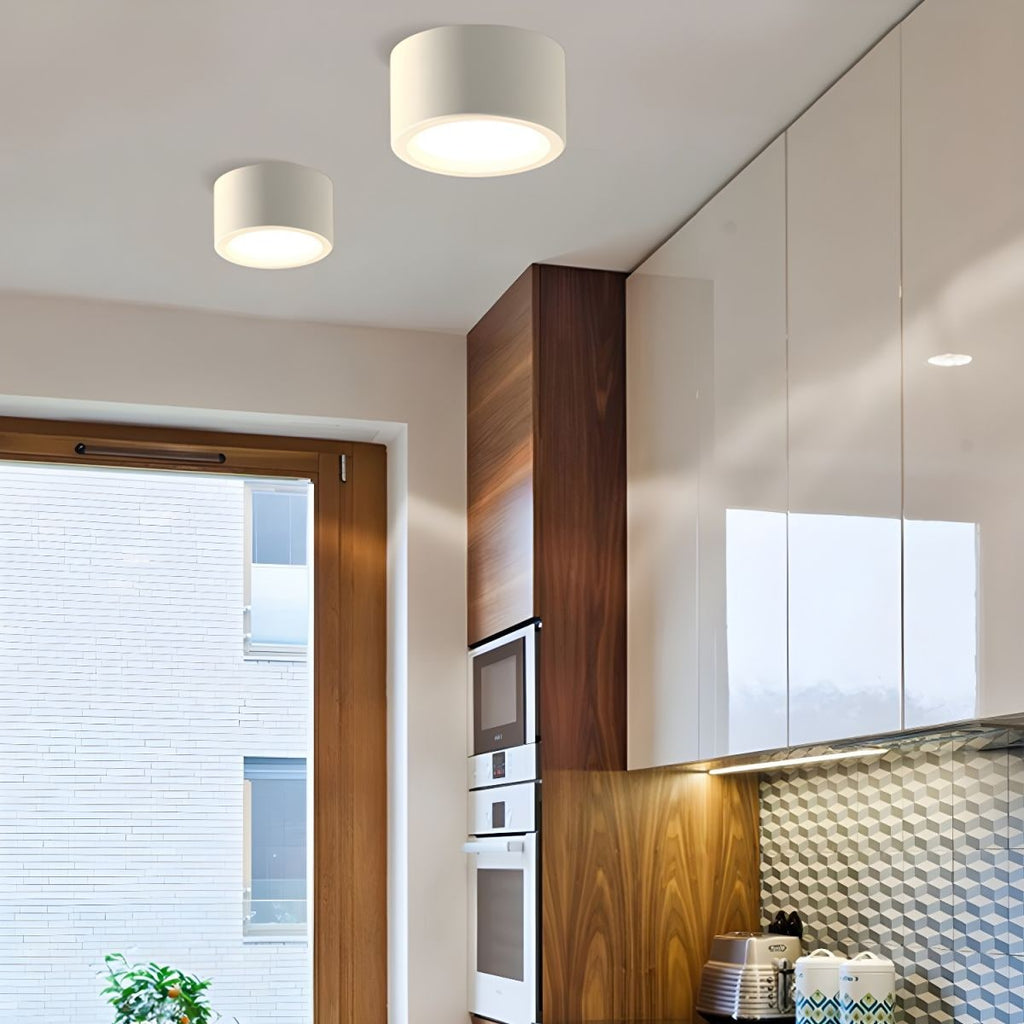 Flush Mount Ceiling Light Metal Cylinder LED Surface Mounted Modern - Image 1