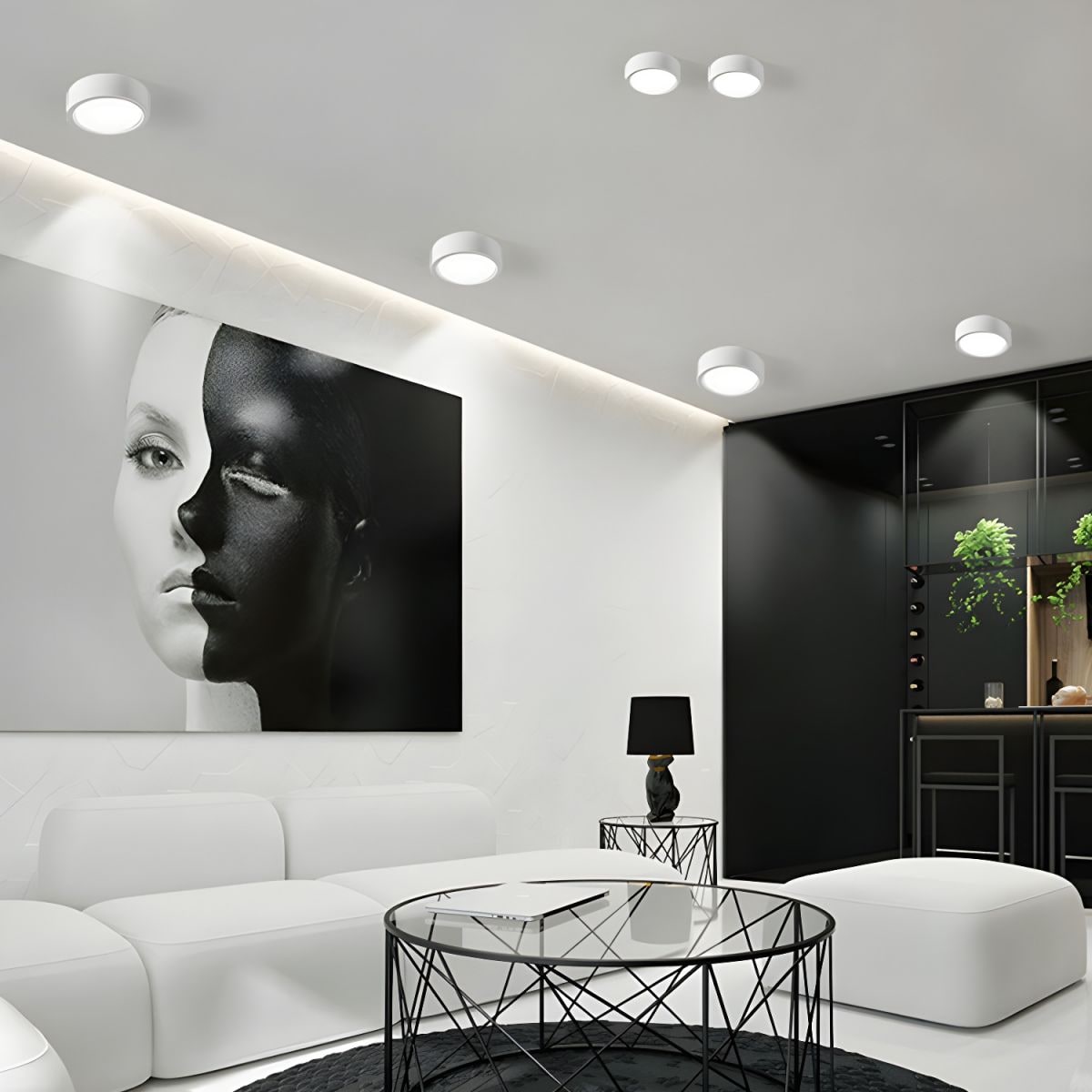 Flush Mount Ceiling Light Metal Cylinder LED Surface Mounted Modern - Image 3