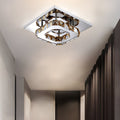 Flush Mount LED Ceiling Light with Crystal and Square Design for Bedroom Fixtures - Image 1