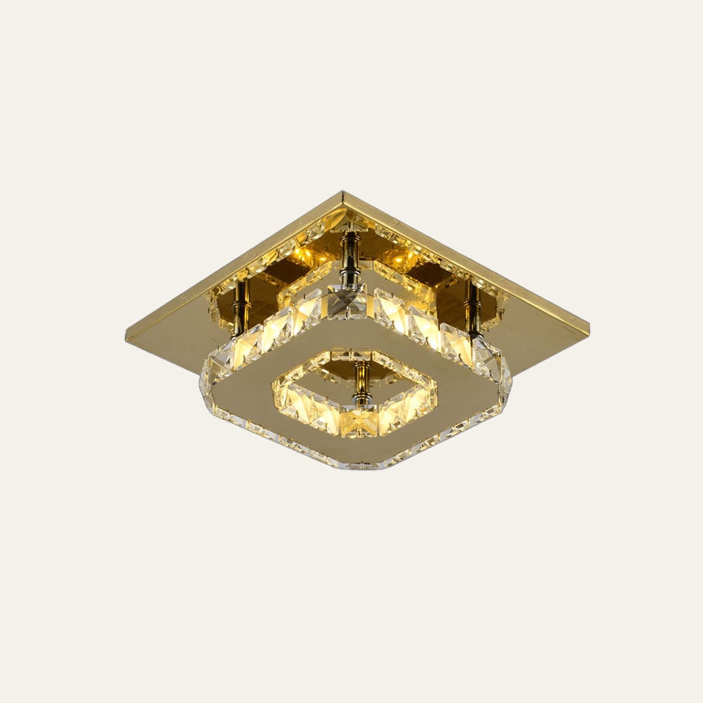 Flush Mount LED Ceiling Light with Crystal and Square Design for Bedroom Fixtures - Image 10
