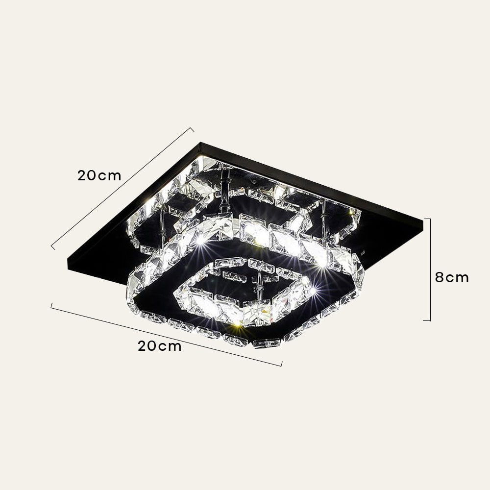Flush Mount LED Ceiling Light with Crystal and Square Design for Bedroom Fixtures - Image 13