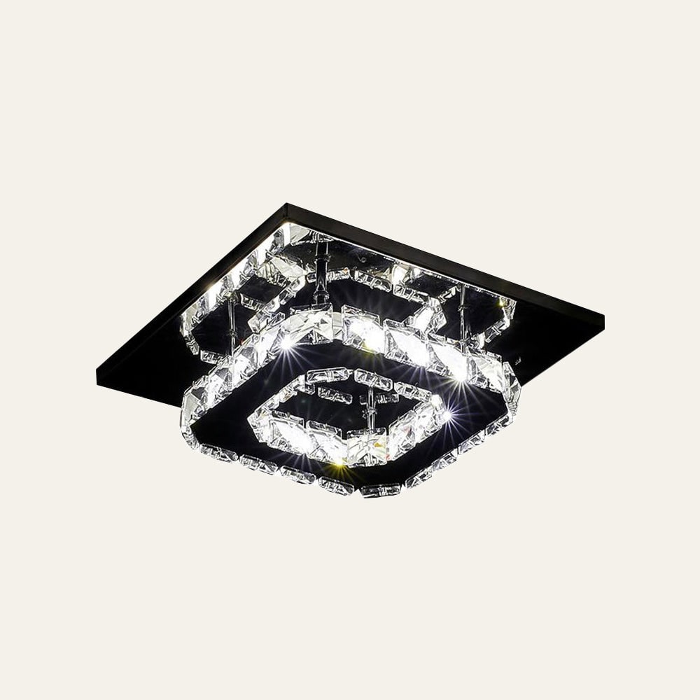 Flush Mount LED Ceiling Light with Crystal and Square Design for Bedroom Fixtures - Image 14