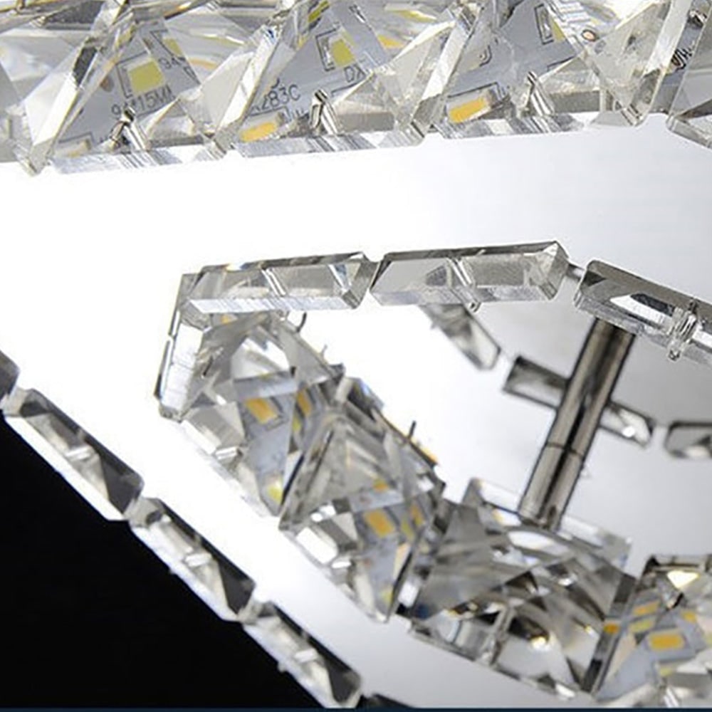 Flush Mount LED Ceiling Light with Crystal and Square Design for Bedroom Fixtures - Image 6