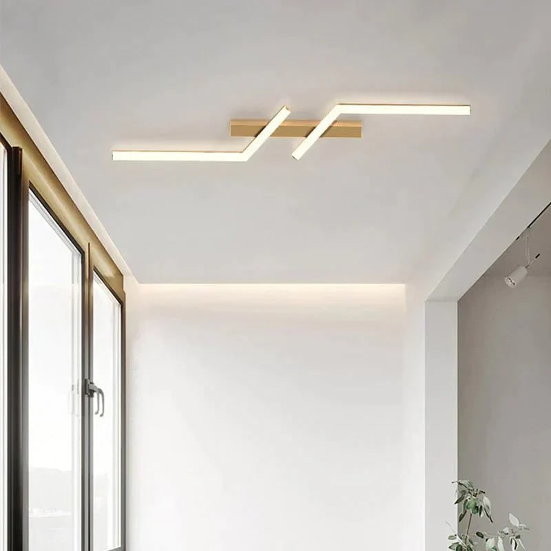Flush Mount Linear LED Ceiling Light Fixture with Remote Control and Dimmable Design - Image 3