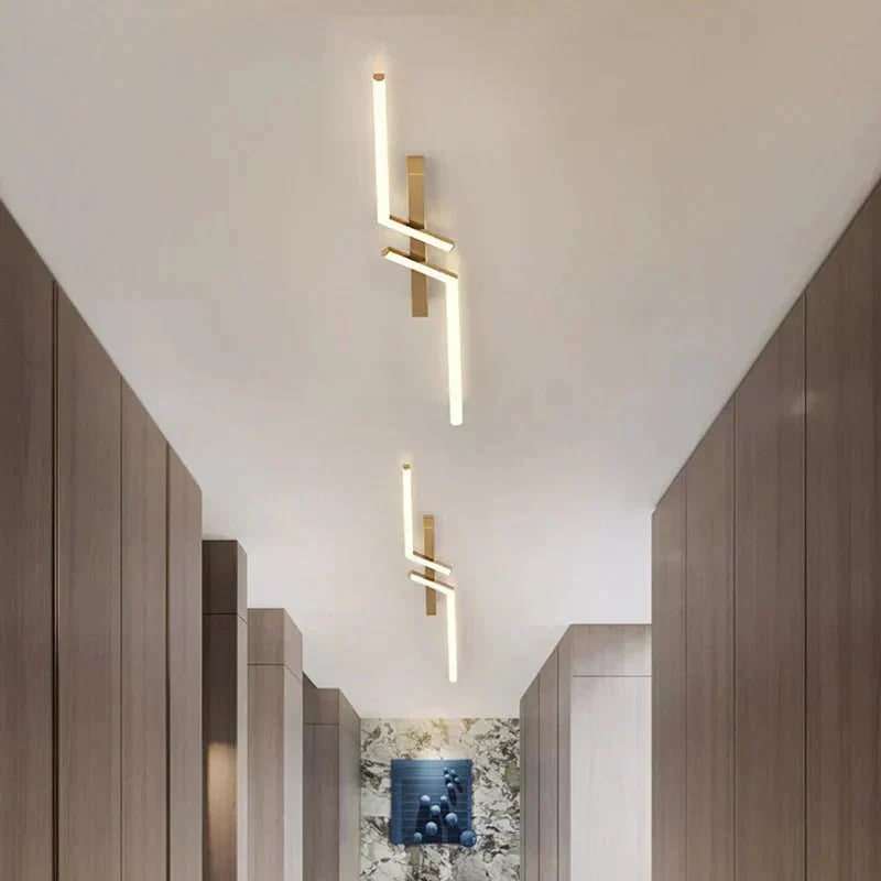 Flush Mount Linear LED Ceiling Light Fixture with Remote Control and Dimmable Design - Image 4