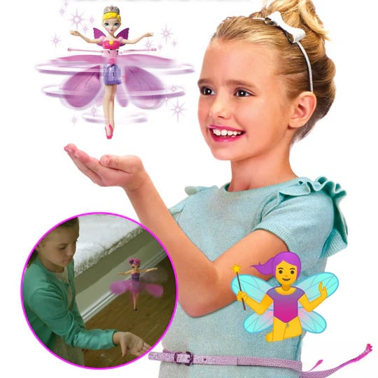 Flying Orb Ball Toy with Hand Controlled Spinning Fairy and LED Lights for Bird - Image 1