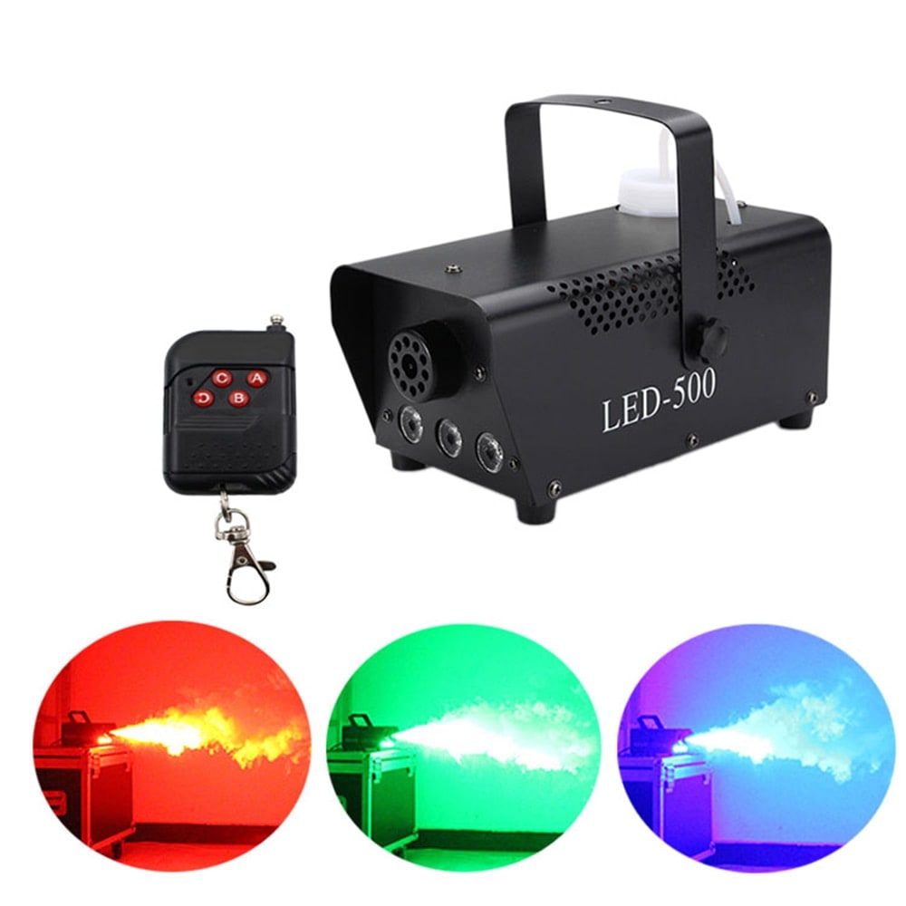 Fog Machine Smoke Mini Maker with Built-In LED Lights Wireless Remote Water Based Fluid - Image 1