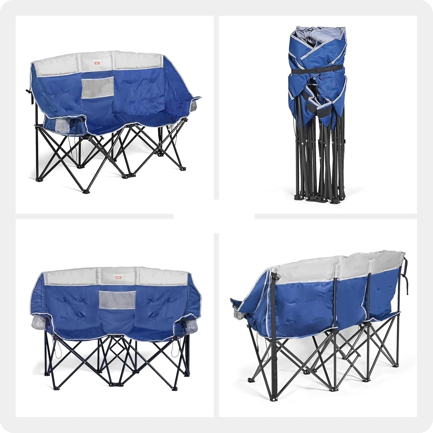 Foldable Double Collapsible Camping Chair with Portable Heated Seat and Rechargeable Battery Pack - Image 5