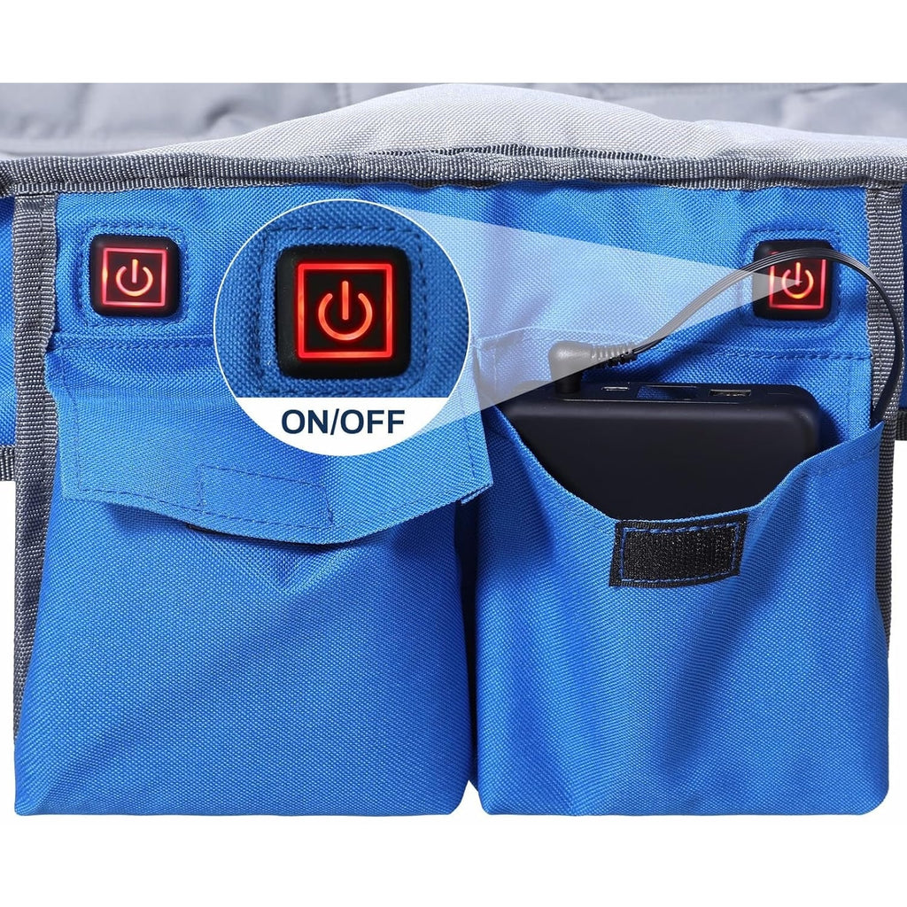 Foldable Double Collapsible Camping Chair with Portable Heated Seat and Rechargeable Battery Pack - Image 6