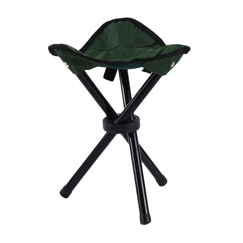 Folding Collapsible Foldable Step Stool with Triangular Fabric Seat and Tripod Metal Frame - Image 6