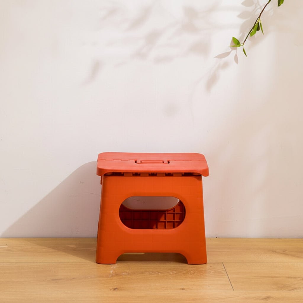 Folding Step Stool with Built-In Handle Lightweight Portable Plastic Design - Image 2