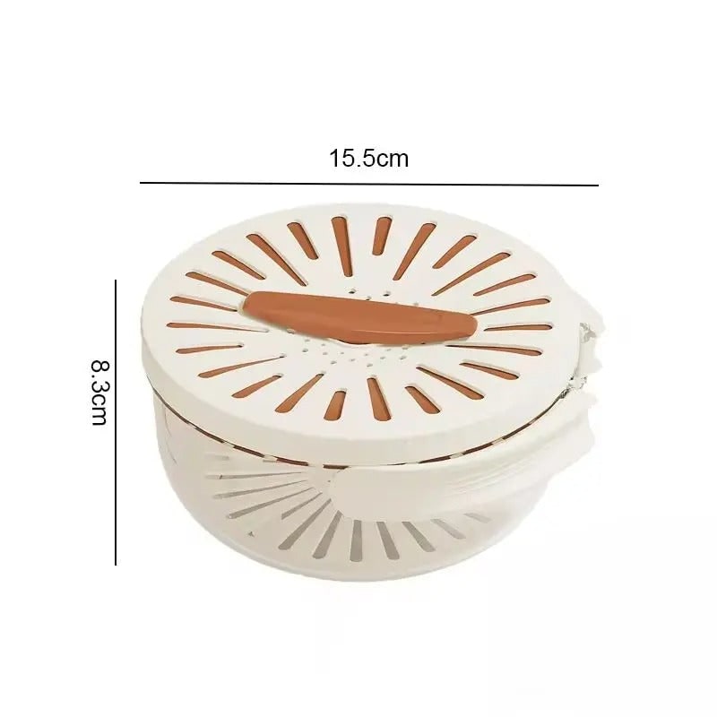 Food Storage Container with Removable Colander Ventilated Lid and Folding Handle for Produce - Image 7