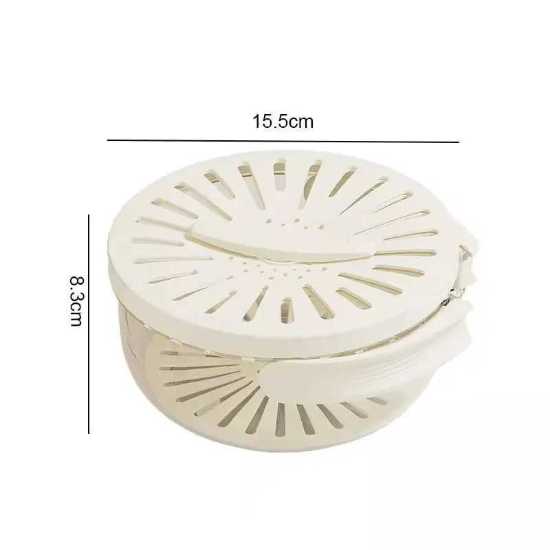 Food Storage Container with Removable Colander Ventilated Lid and Folding Handle for Produce - Image 8