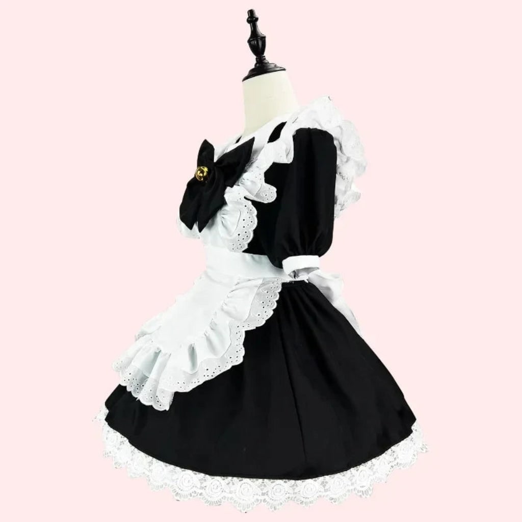 French Maid Costume with Ruffled Apron for Halloween - Image 3