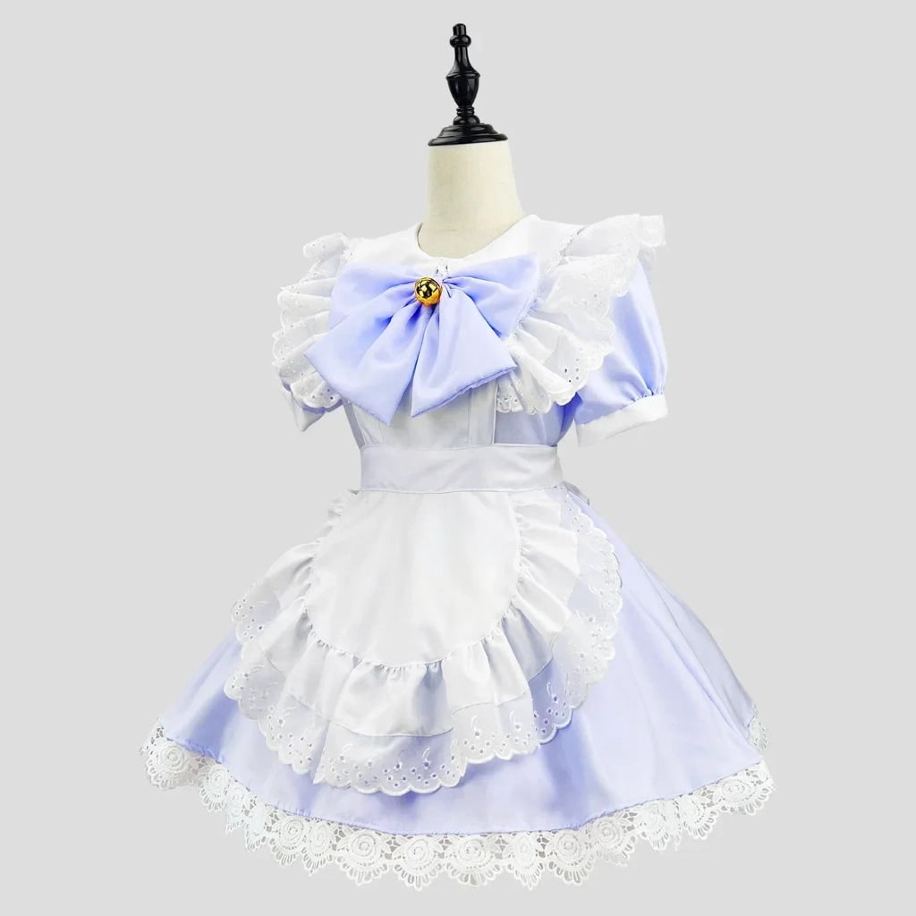 French Maid Costume with Ruffled Apron for Halloween - Image 4