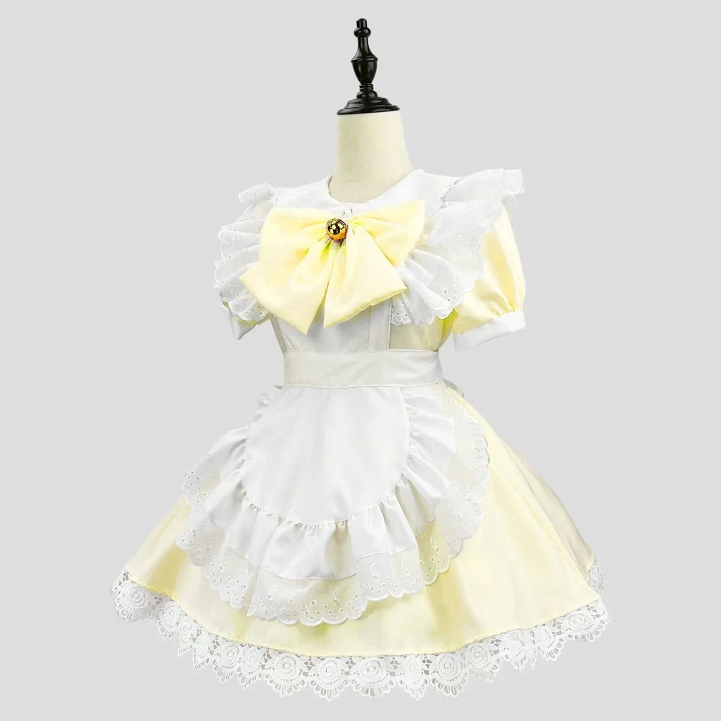 French Maid Costume with Ruffled Apron for Halloween - Image 5