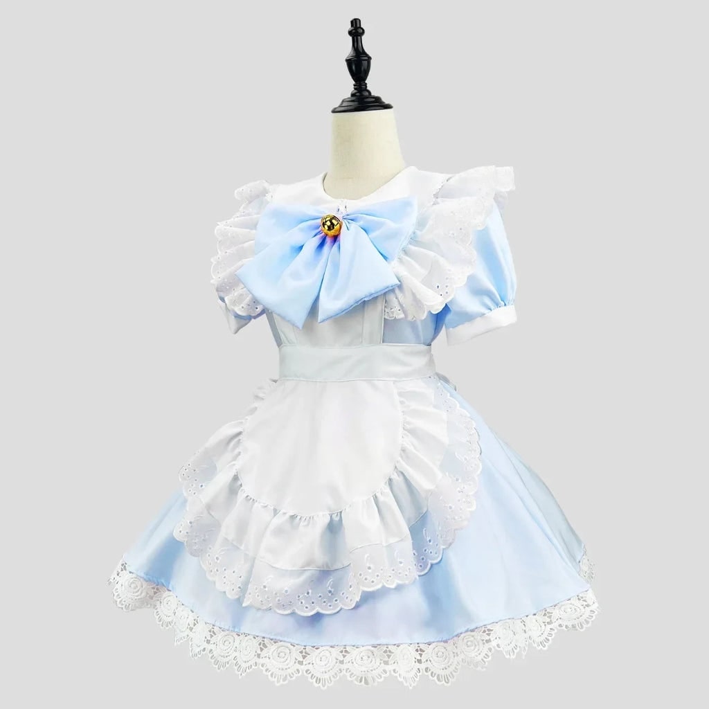 French Maid Costume with Ruffled Apron for Halloween - Image 7