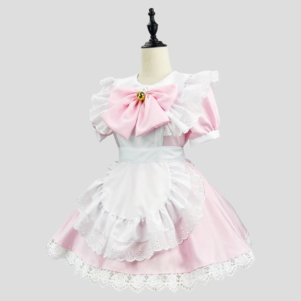 French Maid Costume with Ruffled Apron for Halloween - Image 8