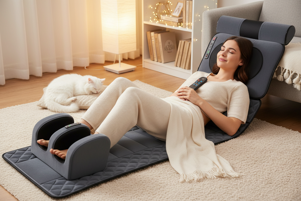 Full Body Massage Mat with Heat Kneading and Vibration and Soul Relaxation - Image 1